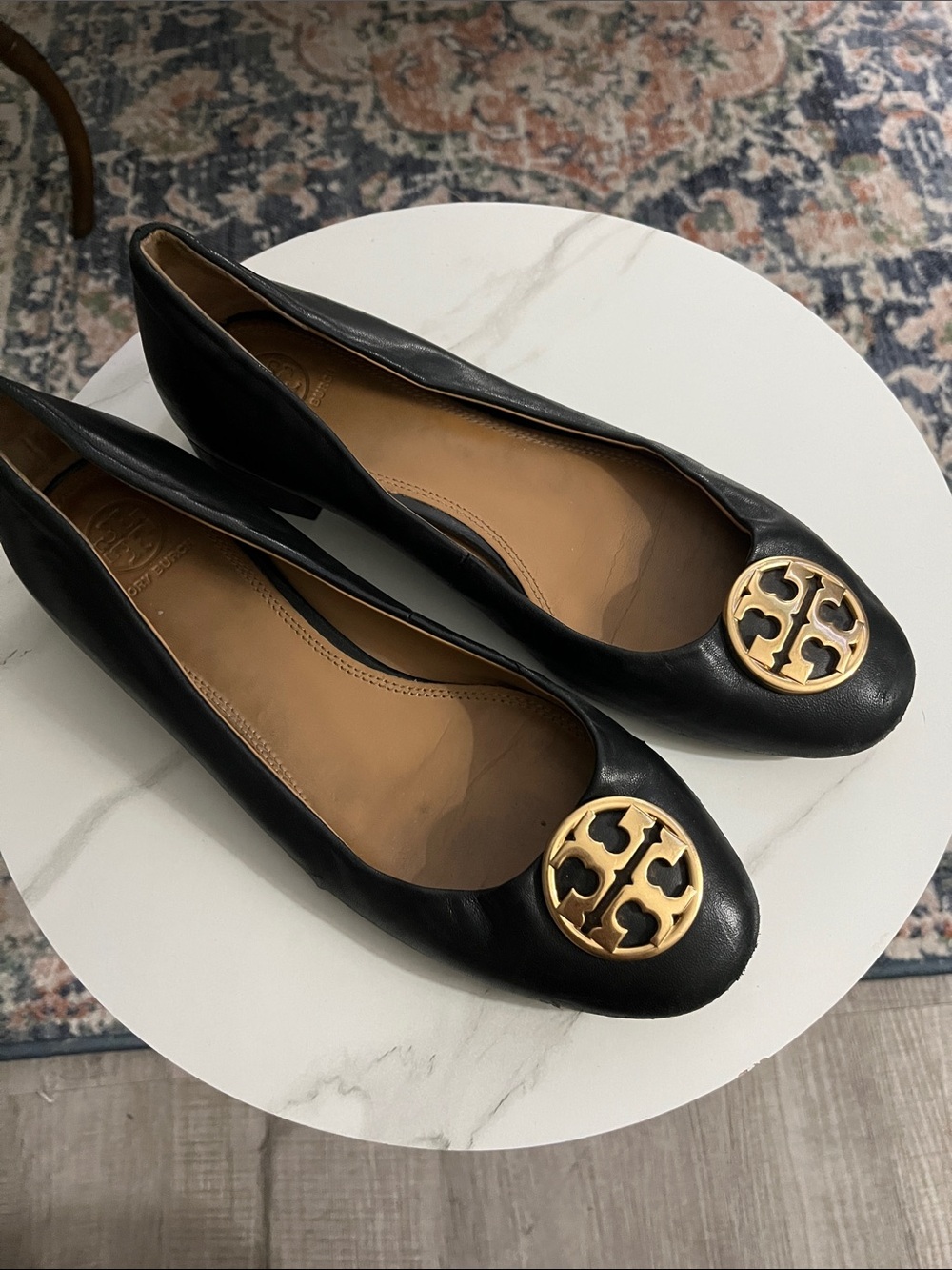 Tory Burch Black Leather Flats